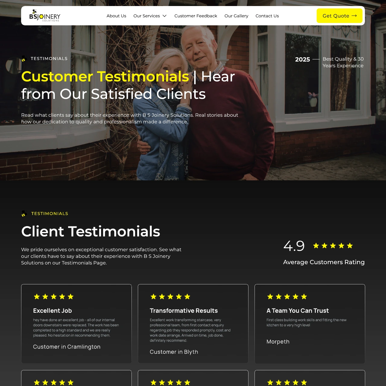 Testimonials — Part 1 of 3