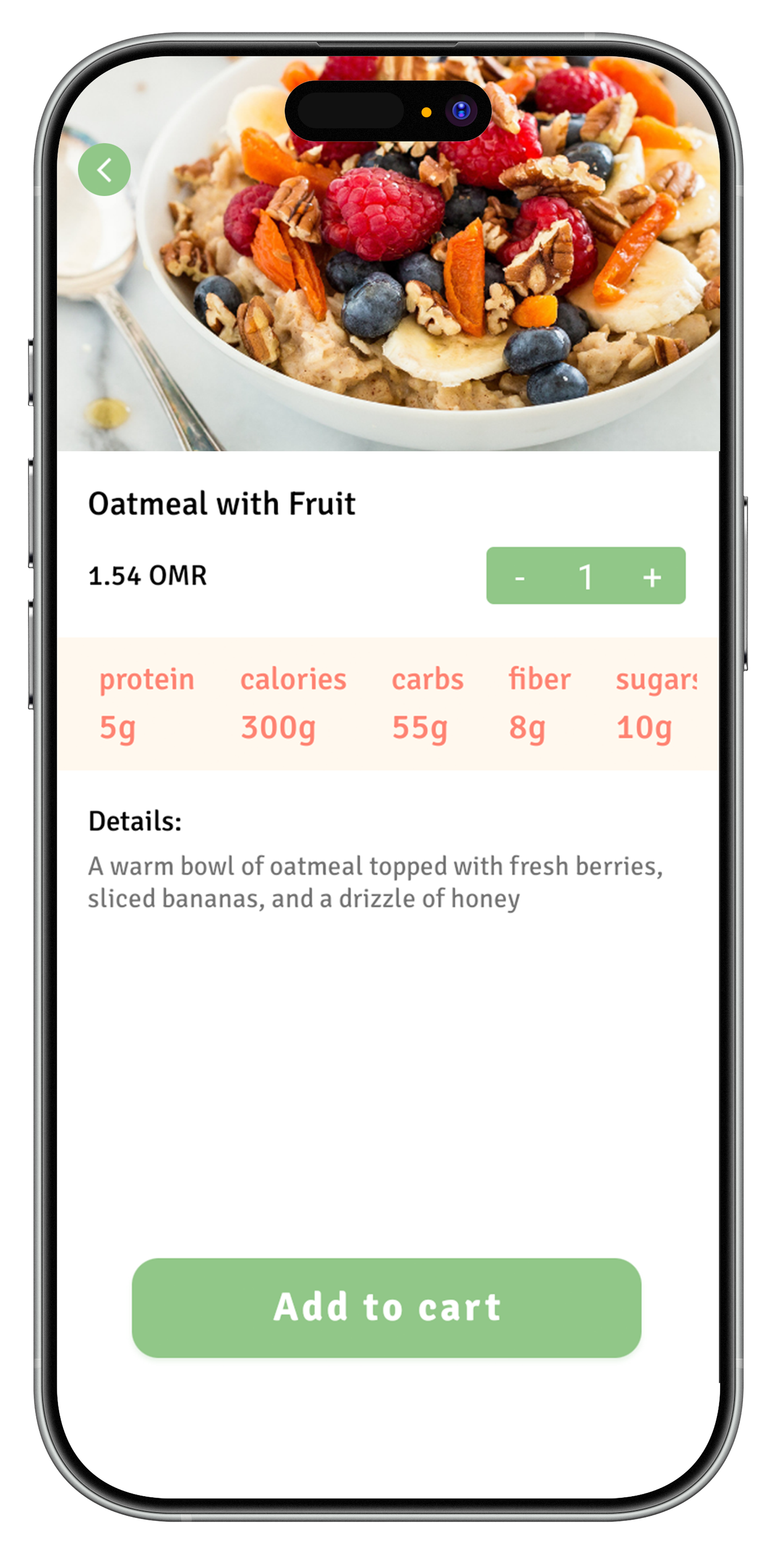 HealthMunch meal detail screen