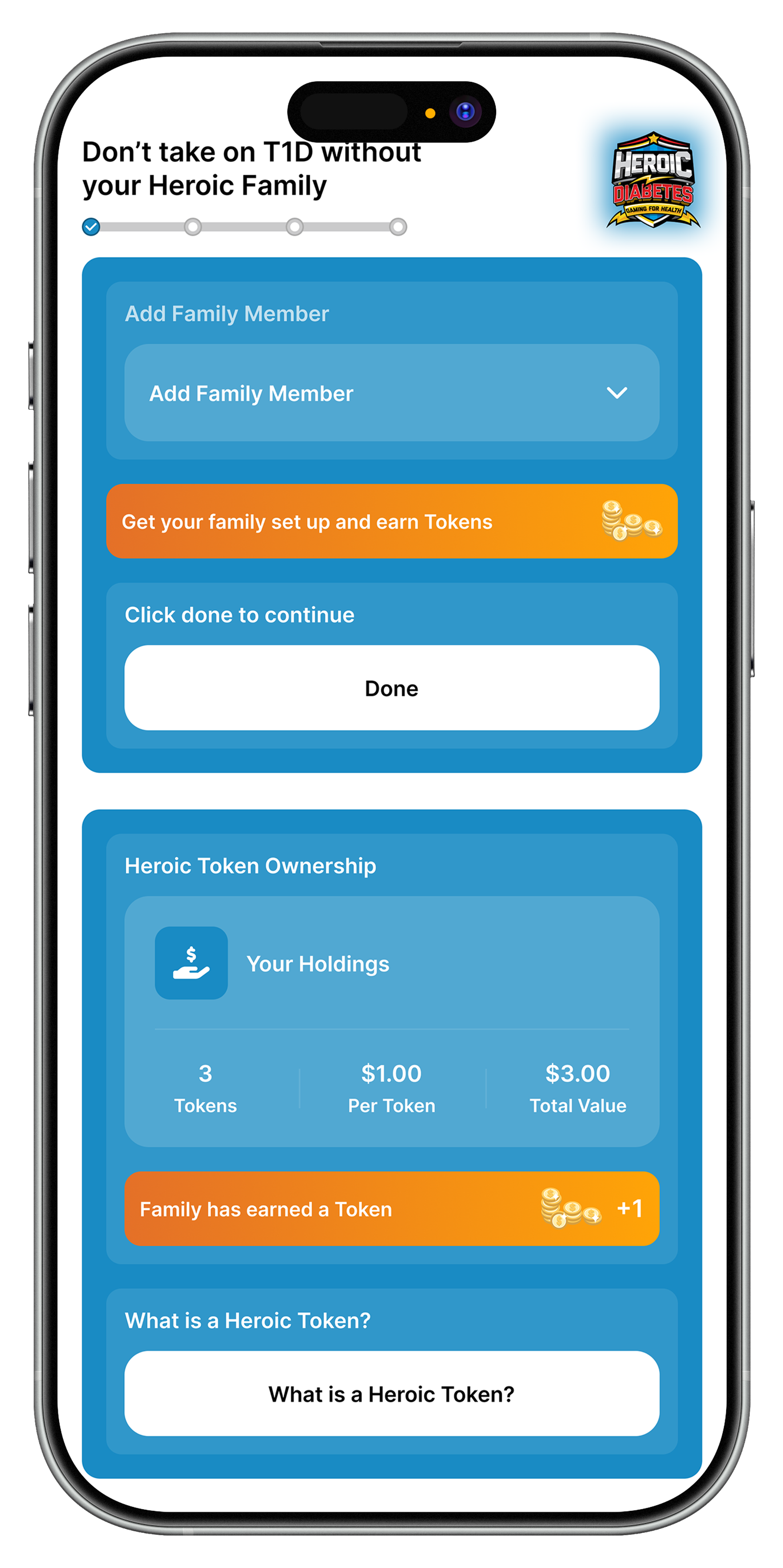 Heroic Diabetes add family member screen